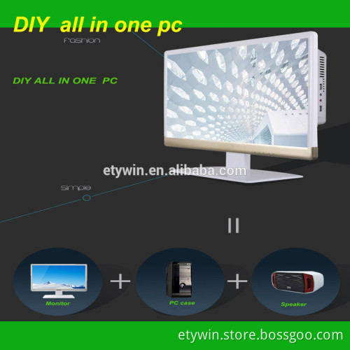 Parts in one pc New inventions DIY all in one pc case with 21.5" LED monitor DIY desktop computer hardware case pc